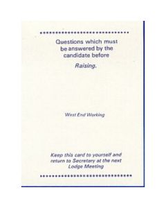 Craft West End Working Raising Card