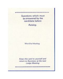 Craft West End Working Raising Card