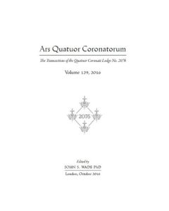Quatuor Coronati AQC Vol. 129 Hbk 2016