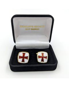 Knights Templar enamel cuff links and presentation box