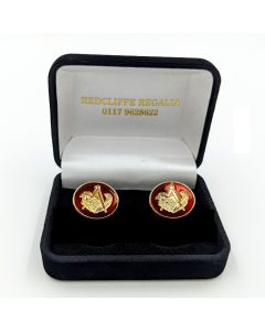 N105 Military Royal Cypher Enamel Crested Cufflinks Gift Boxed 